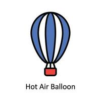 quente ar balão vetor preencher esboço ícone Projeto ilustração. viagem e hotel símbolo em branco fundo eps 10 Arquivo