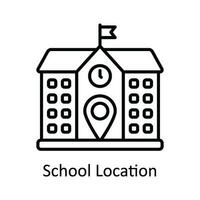 escola localização vetor esboço ícone Projeto ilustração. mapa e navegação símbolo em branco fundo eps 10 Arquivo