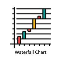 cascata gráfico vetor preencher esboço ícone Projeto ilustração. produtos gestão símbolo em branco fundo eps 10 Arquivo