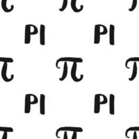 ilustração em vetor pi símbolo padrão sem emenda. mão desenhada esboçado grunge sinais matemáticos e fórmulas, ilustração vetorial