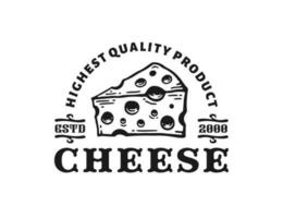 logotipo ilustração do queijo dentro vintage Projeto vetor