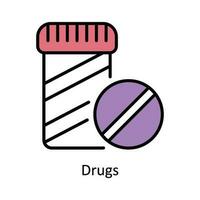drogas vetor preencher esboço ícone Projeto ilustração. farmacia símbolo em branco fundo eps 10 Arquivo