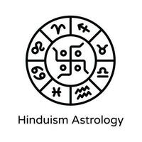 hinduísmo astrologia vetor esboço ícone Projeto ilustração. astrologia e zodíaco sinais símbolo em branco fundo eps 10 Arquivo