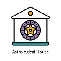 astrológico casa vetor preencher esboço ícone Projeto ilustração. astrologia e zodíaco sinais símbolo em branco fundo eps 10 Arquivo