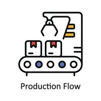 Produção fluxo vetor preencher esboço ícone Projeto ilustração. inteligente indústrias símbolo em branco fundo eps 10 Arquivo