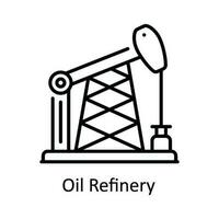 óleo refinaria vetor esboço ícone Projeto ilustração. inteligente indústrias símbolo em branco fundo eps 10 Arquivo