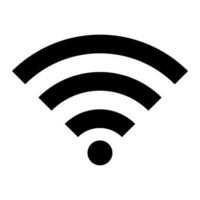 Wi-fi ícone dentro Preto em uma branco fundo. sem fio Internet sinal. vetor ilustração.