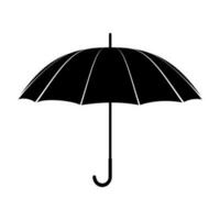 Preto guarda-chuva com grandes lidar com isolado em branco fundo. acessório para mau molhado clima dentro a chuvoso e Nevado temporada. guarda-chuva silhueta ícone para aplicativos, sites. vetor. vetor
