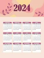 2024 calendário fundo vetor