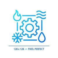 hvac gradiente linear vetor ícone. ar condicionamento. casa conforto. quarto temperatura. clima ao controle. interior ar qualidade. fino linha cor símbolo. moderno estilo pictograma. vetor isolado esboço desenhando