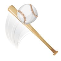Bastão de beisebol batendo bola vetor