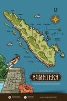 sumatra Indonésia mapas ilustração. Indonésia ilha Projeto disposição vetor