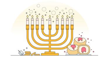 vetor de menorah hanukkah