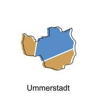 mapa do ummerstadt colorida projeto, mundo mapa internacional vetor modelo com esboço gráfico esboço estilo em branco fundo