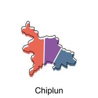 mapa do chiplun vetor Projeto modelo, nacional fronteiras e importante cidades ilustração