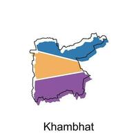 mapa do khambhat moderno geométrico ilustração, mapa do Índia país vetor Projeto modelo