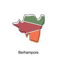 mapa do berhampore moderno geométrico ilustração, mapa do Índia país vetor Projeto modelo