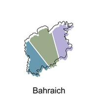 Bahraich mapa ilustração projeto, vetor modelo com esboço gráfico esboço estilo isolado em branco fundo