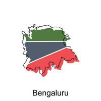 bengaluru mapa ilustração projeto, vetor modelo com esboço gráfico esboço estilo isolado em branco fundo