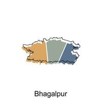 bhagalpur mapa ilustração projeto, vetor modelo com esboço gráfico esboço estilo isolado em branco fundo