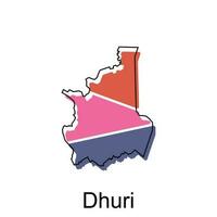 mapa do dhuri Projeto modelo com esboço gráfico esboço estilo isolado em branco fundo vetor