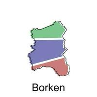 mapa do borken vetor Projeto modelo, nacional fronteiras e importante cidades ilustração