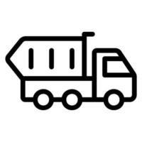 ícone de linha de caminhão basculante vetor