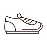 ícone da linha de acessórios de sapato esporte fundo branco vetor