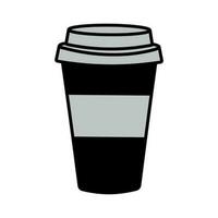 vetor gráfico ilustração do uma Preto e branco café copo.