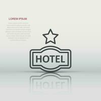 ícone do signo de 1 estrela do hotel em estilo plano. ilustração em vetor pousada em fundo branco isolado. conceito de negócio de informação de quarto de albergue.