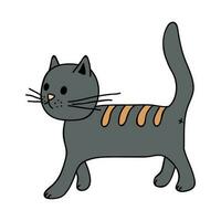 mão desenhado gato clipart. fofa animal rabisco vetor