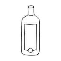 mão desenhado licor garrafa ilustração. álcool beber clipart dentro rabisco estilo. solteiro elemento para Projeto vetor