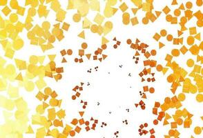 modelo de vetor amarelo, laranja claro com cristais, círculos, quadrados.
