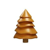 bronze Natal árvore. 3d render abeto é decoração elemento para inverno ou verão temporadas. metal realista plantar para parque. vetor ilustração gostar decoração símbolo.