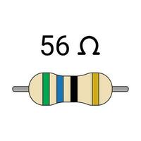 56 ohm resistor. quatro banda resistor vetor