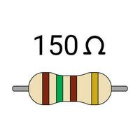 150 ohm resistor. quatro banda resistor vetor