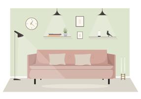 Vetorial, sala de estar, ilustração vetor