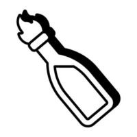 editável Projeto ícone do garrafa mensagem vetor