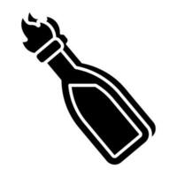editável Projeto ícone do garrafa mensagem vetor