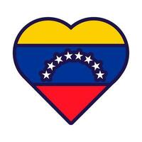 Venezuela bandeira festivo patriota coração esboço ícone vetor