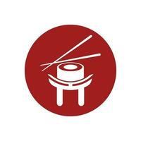 Sushi logotipo modelo vetor ícone japonês Comida