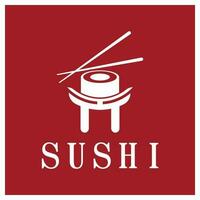 Sushi logotipo modelo vetor ícone japonês Comida