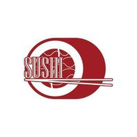 Sushi logotipo modelo vetor ícone japonês Comida