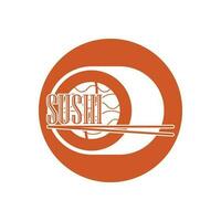 Sushi logotipo modelo vetor ícone japonês Comida