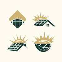 solar logotipo Projeto vetor coleção com único elemento idéia