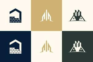construção logotipo Projeto vetor coleção com único elemento idéia