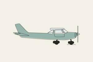 cor ilustração do uma lado Visão do uma vintage aeronave vetor