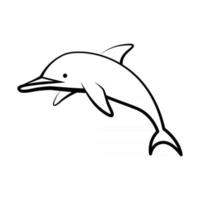 ilustração em vetor linha arte de um golfinho