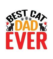 design de camiseta de pai de gato vetor
