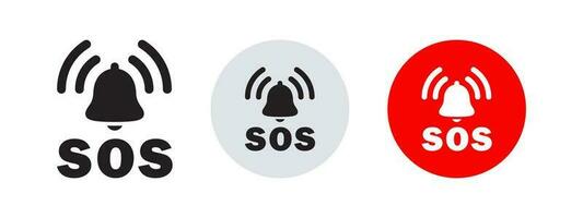 SOS ícones. emergência placa. SOS Socorro serviço sinais. vetor escalável gráficos